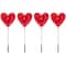 Red Heart Valentine's Day Pathway Marker Lawn Stakes With Clear Lights, 4ct.